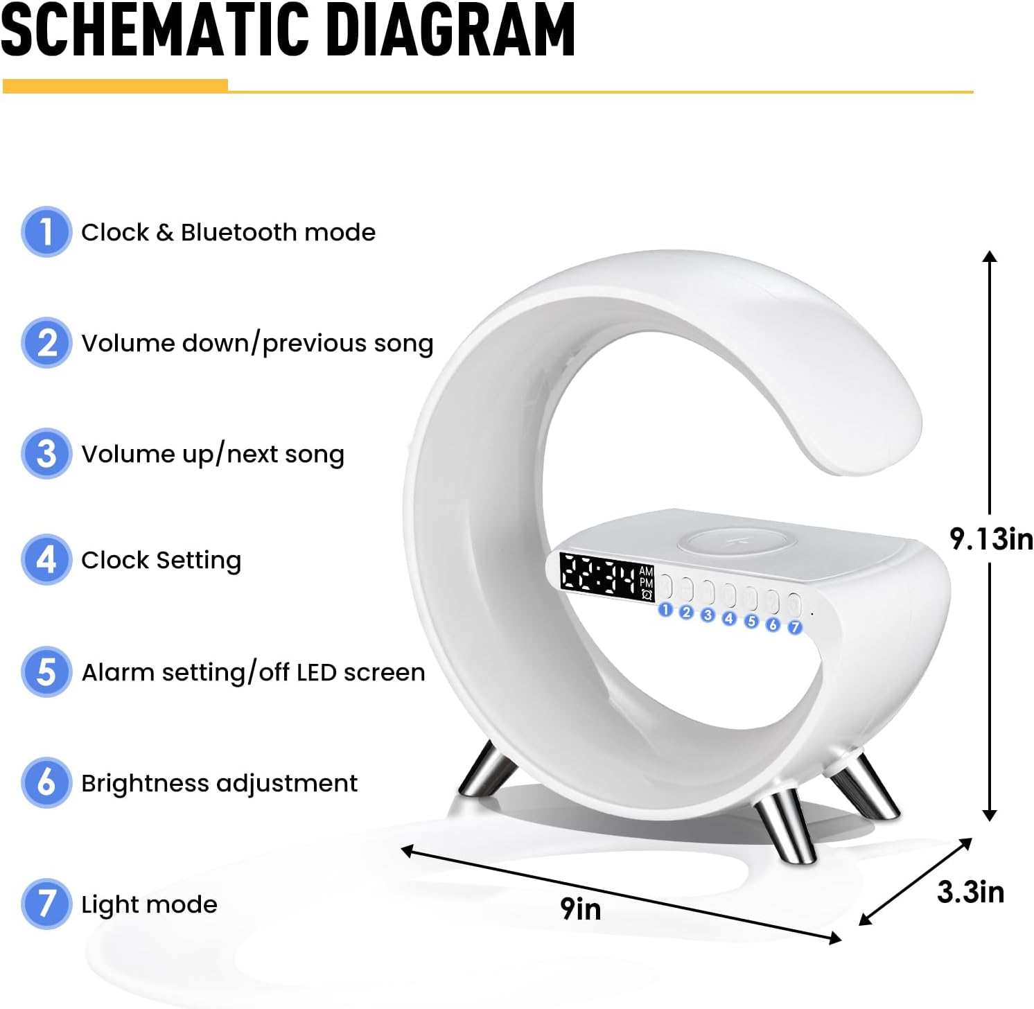 G Shaped LED Lamp with Speaker